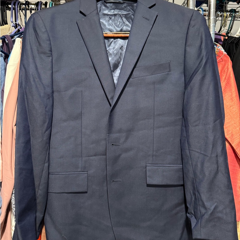 Ryan Seacrest Distinction Dark Blue Suit Jacket with pants 👖